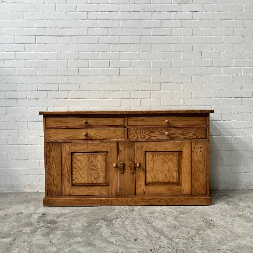 Vintage design dressoir jaren 60 kast massief hout ladekast, Ophalen, Gebruikt, 25 tot 50 cm, 150 tot 200 cm