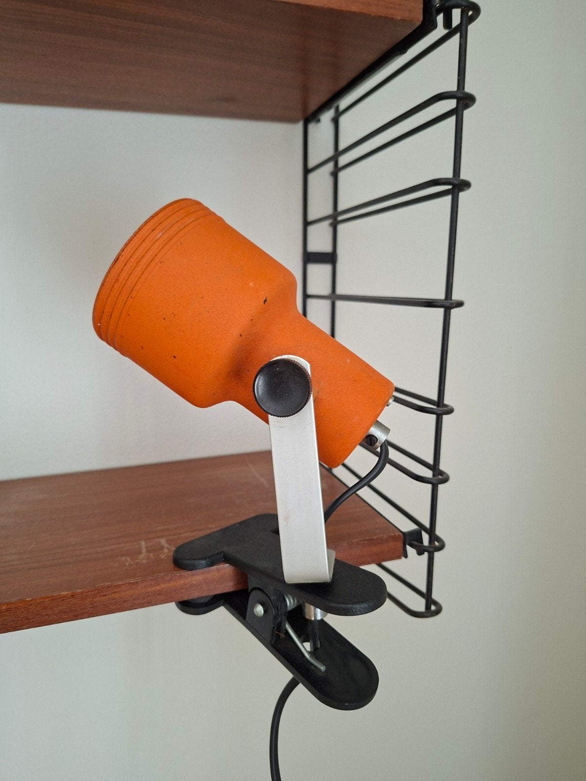 Vintage retro oranje knijplamp klemlamp, Ophalen