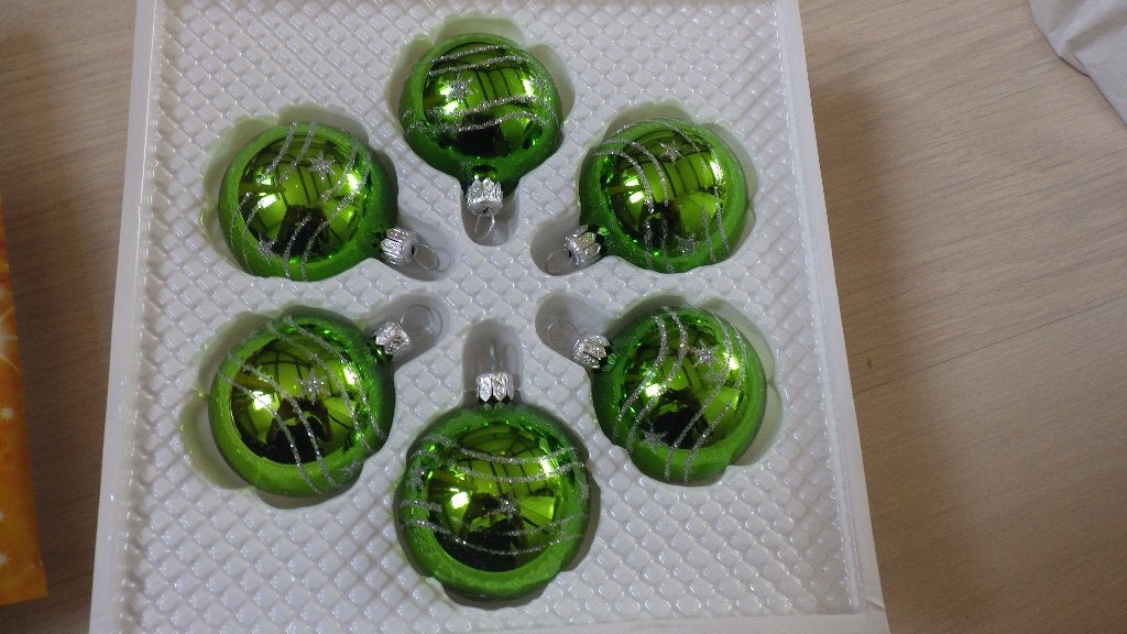 mooie groene vintage kerstballen, Diversen, Kerst, Ophalen of Verzenden, Gebruikt