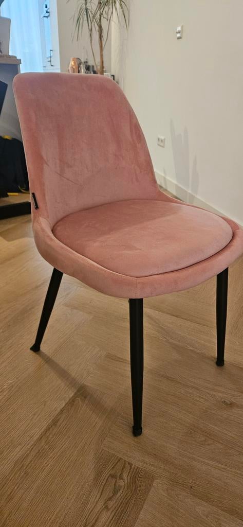 2x Roze fluwelen eetkamerstoel - Zo goed als nieuw, Modern, Klassiek, Twee, Overige kleuren, Ophalen of Verzenden