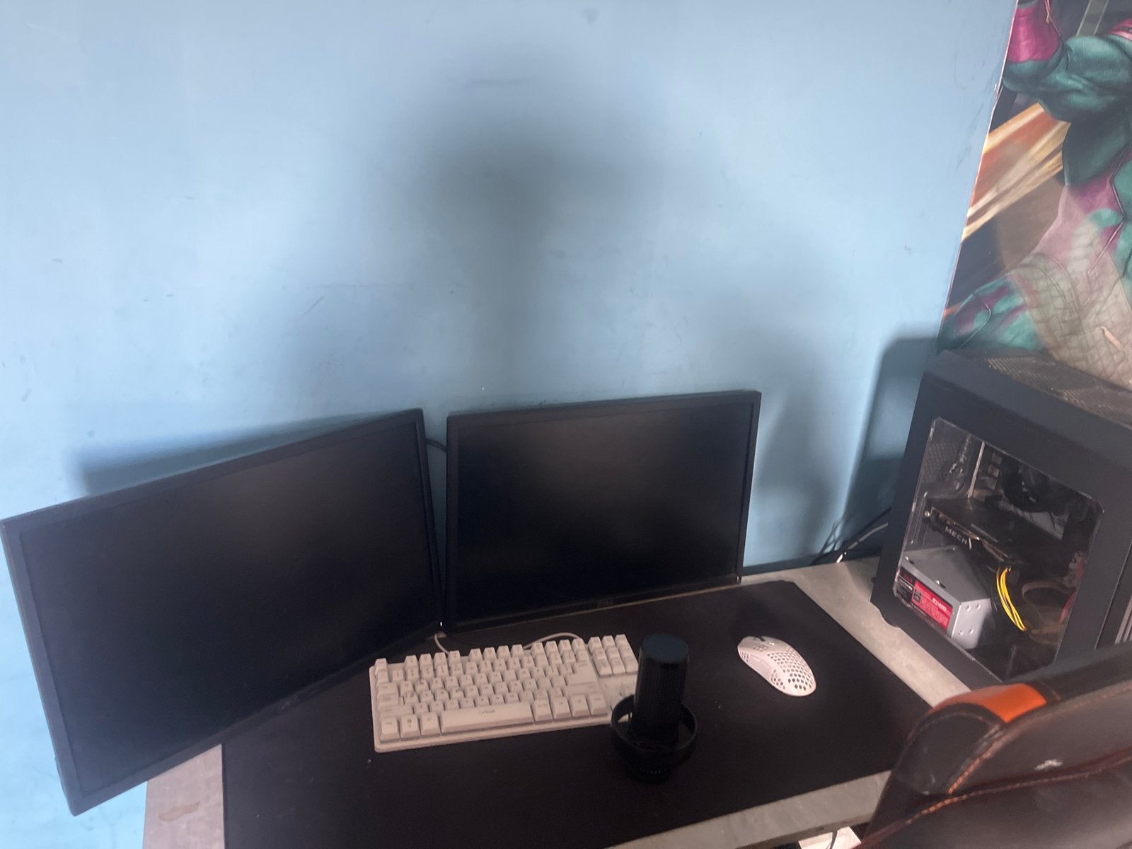 Gaming setup met twee monitoren en accessoires, Computers en Software, Gaming, Kantelbaar, Full HD, Ophalen of Verzenden