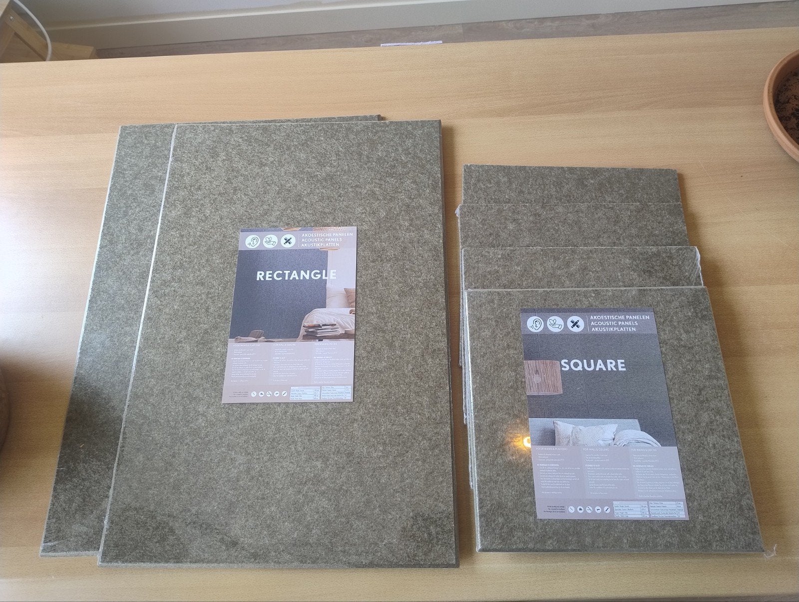 Nieuwe vilten akoestische wandpanelen – Bamboe (groen), Ophalen, Nieuw, Overige materialen