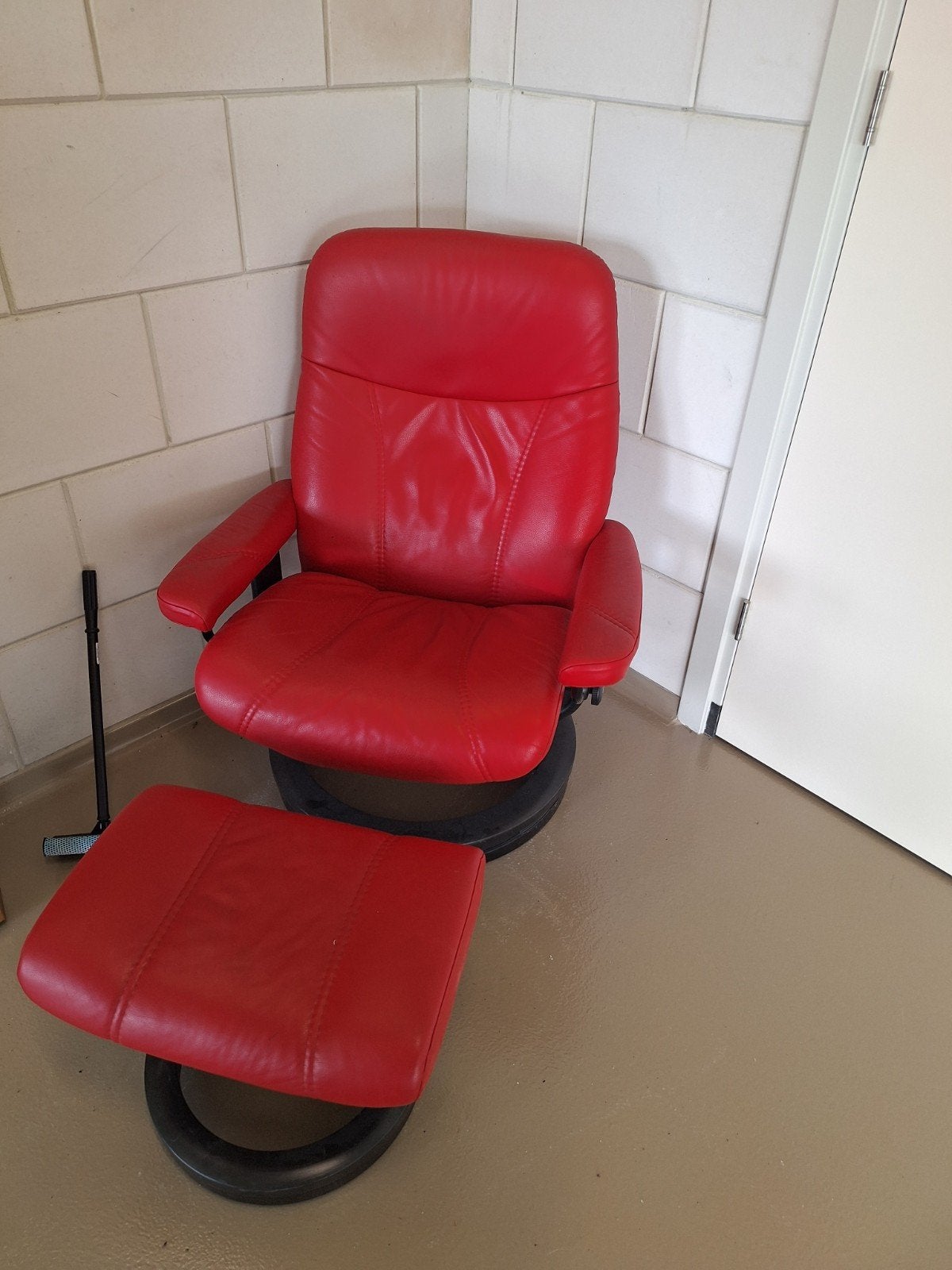 Relax fauteuil met voetenbankje, Ophalen, Gebruikt, Minder dan 75 cm, 50 tot 75 cm