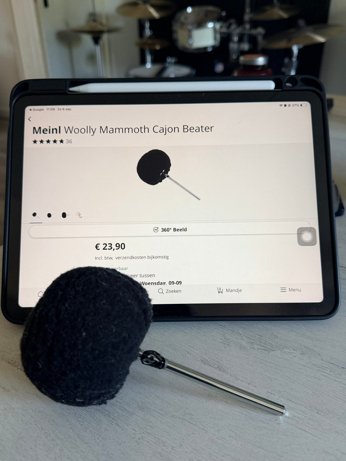 Meinl Woolly Mammoth Cajon Beater - Nieuw, Muziek en Instrumenten, Ophalen of Verzenden, Nieuw, Overige soorten