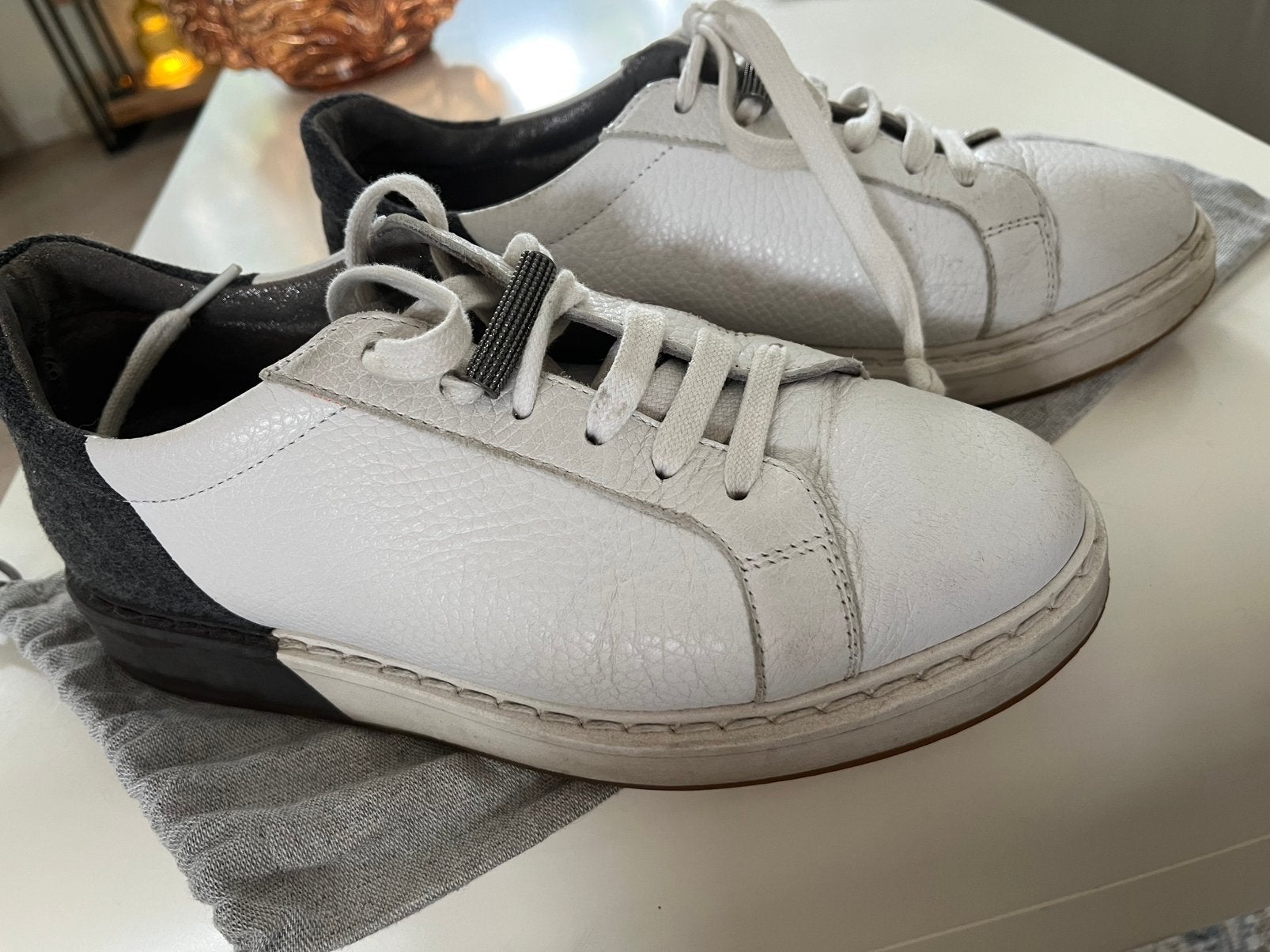 Brunello Cucinelli sneakers, maat 38, Ophalen of Verzenden, Zo goed als nieuw, Wit, Sneakers of Gympen