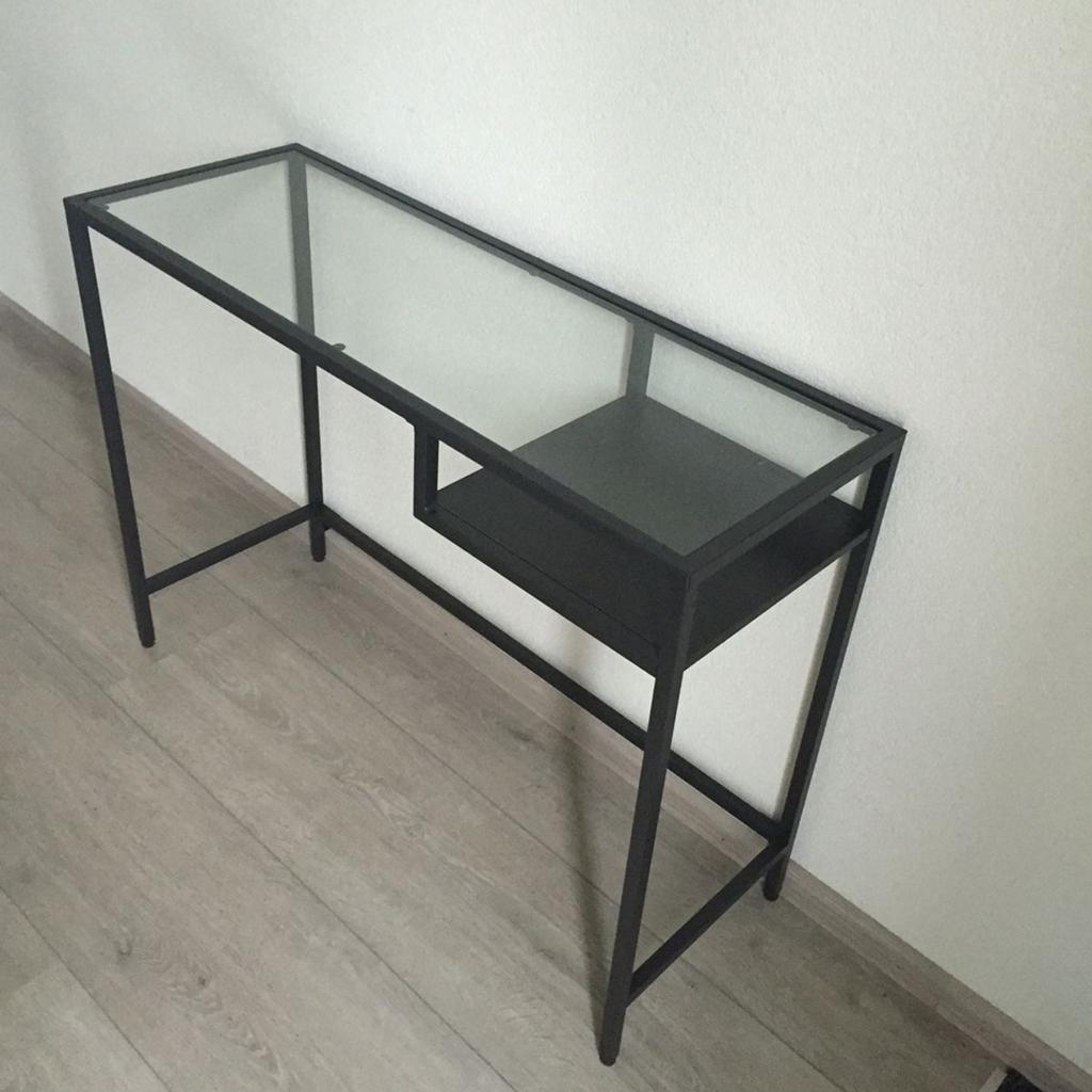 Vittsjo laptop tafel ikea glazen zwart, Minder dan 50 cm, Gebruikt, 100 tot 150 cm, Tot twee personen