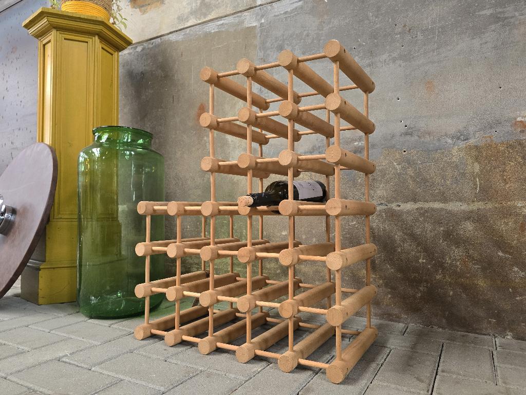 Modulair Deens Design Wijnrek | R. Nissen voor Bodum 1960's, Huis en Inrichting, Woonaccessoires | Wijnrekken, Gebruikt, 50 tot 75 cm