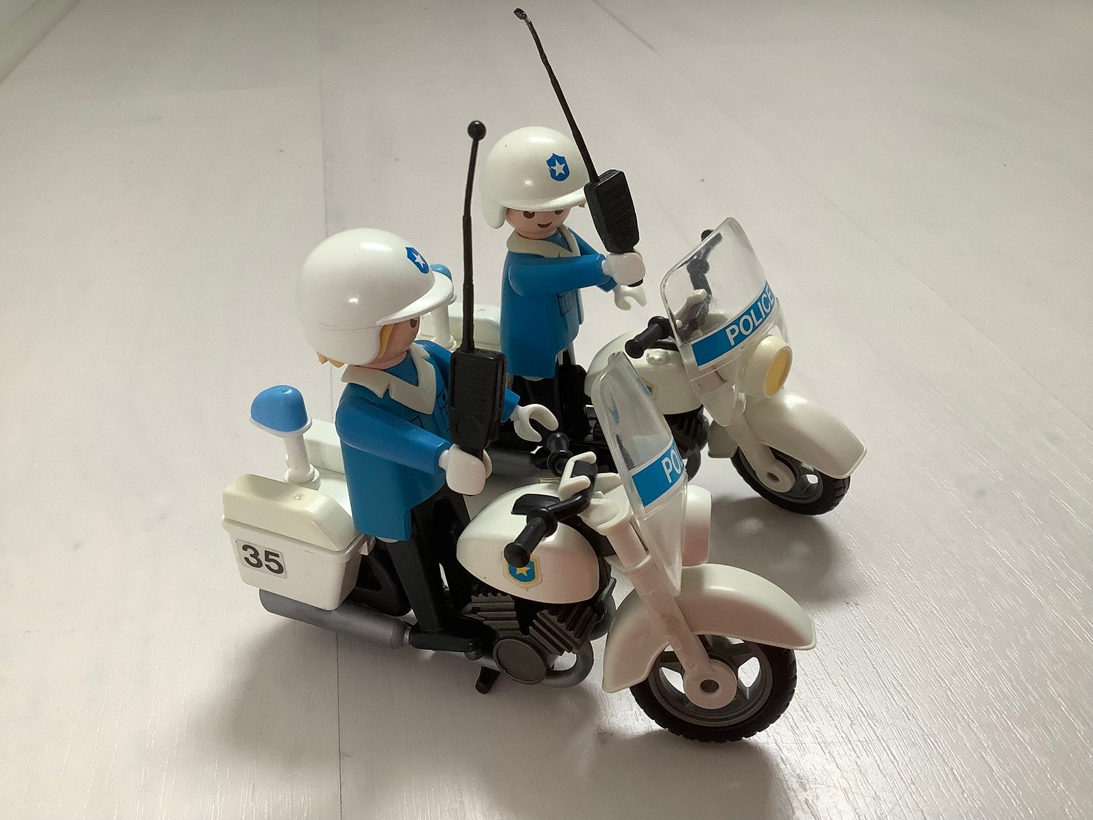 Playmobil, 2 motoragenten met walkie-talkie, Ophalen of Verzenden, Gebruikt