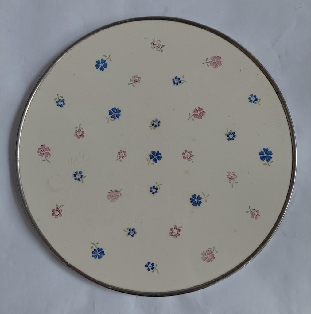 Mid-Century Vintage Dienblad Schaal Plateau Bloemetjes, Gebruikt, Ophalen of Verzenden, Schaal of Schalen, Overige stijlen