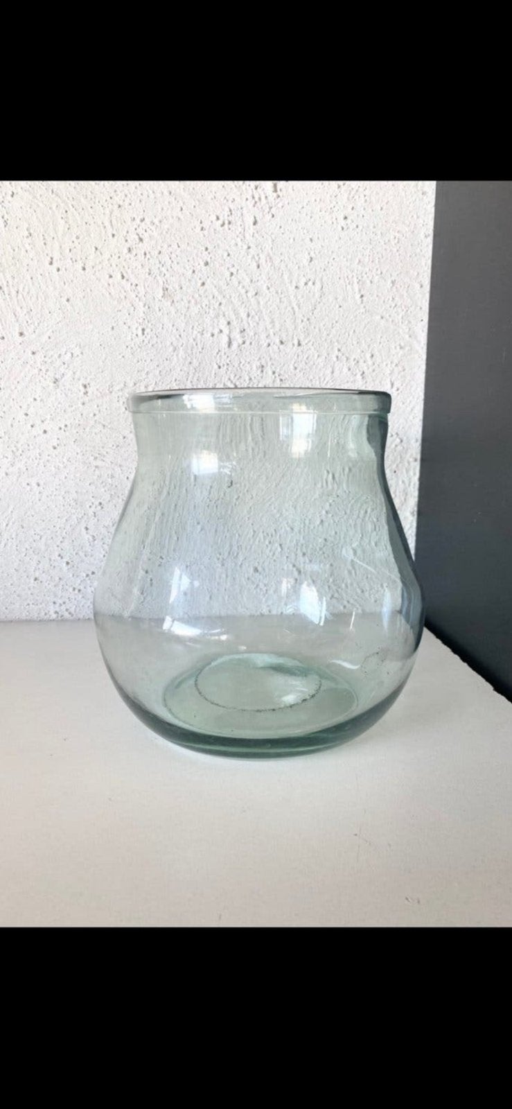 grote BOLLE GLAZEN VAAS, Ophalen, Transparant, Glas, Zo goed als nieuw