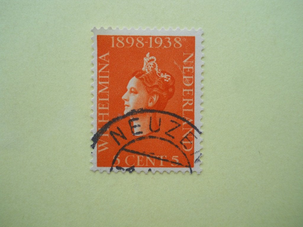 Nederland 1938 Jubileumzegel Nvph.311 Rondstempel Neuzen, Ophalen of Verzenden, T/m 1940, Gestempeld
