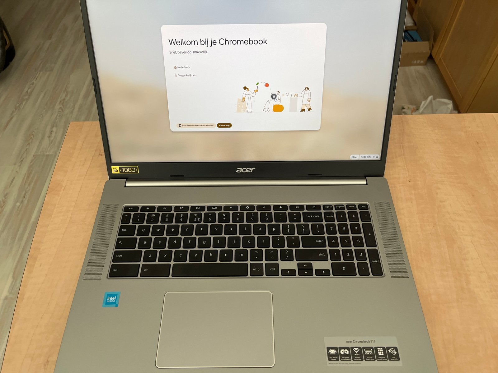 Acer Chromebook 317 - Zo goed als nieuw - met garantie, Computers en Software, Chromebooks, 4 GB of minder, Ophalen of Verzenden
