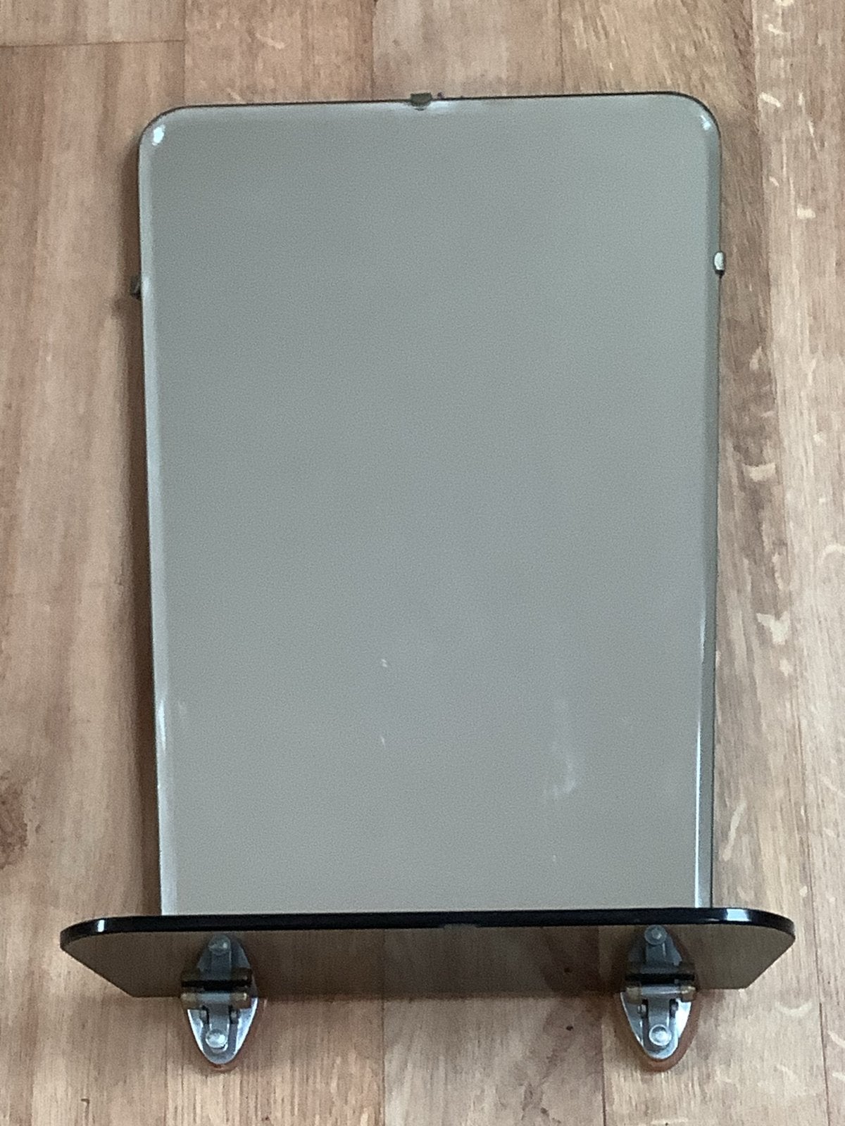 Vintage spiegel met planchet, Ophalen, Rechthoekig, Minder dan 50 cm, Minder dan 100 cm