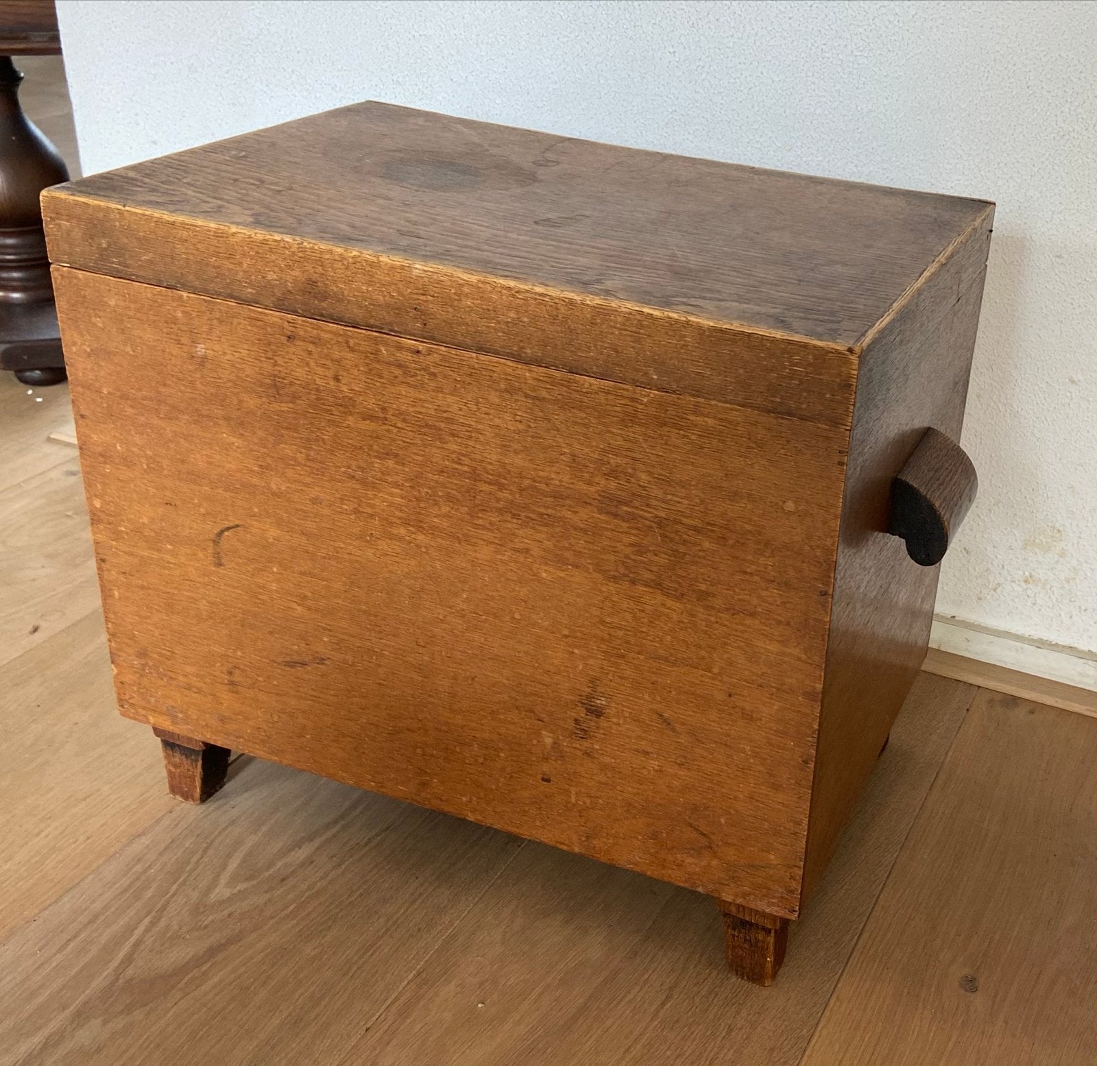 Vintage eikenhouten kist met vakken, Ophalen