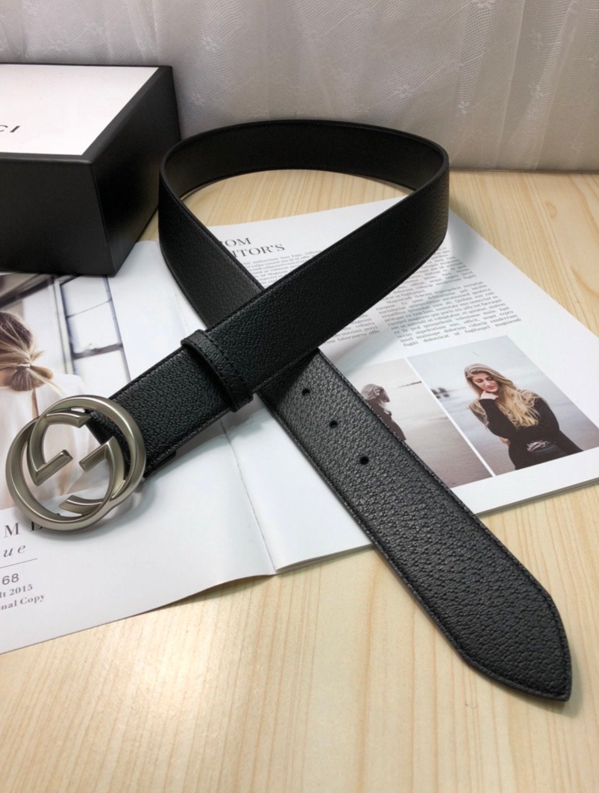 Gucci GG Marmont riem - Zwart leer met zilveren gesp, Kleding | Dames, Heupriem, Ophalen of Verzenden, Zo goed als nieuw, 3 tot 5 cm