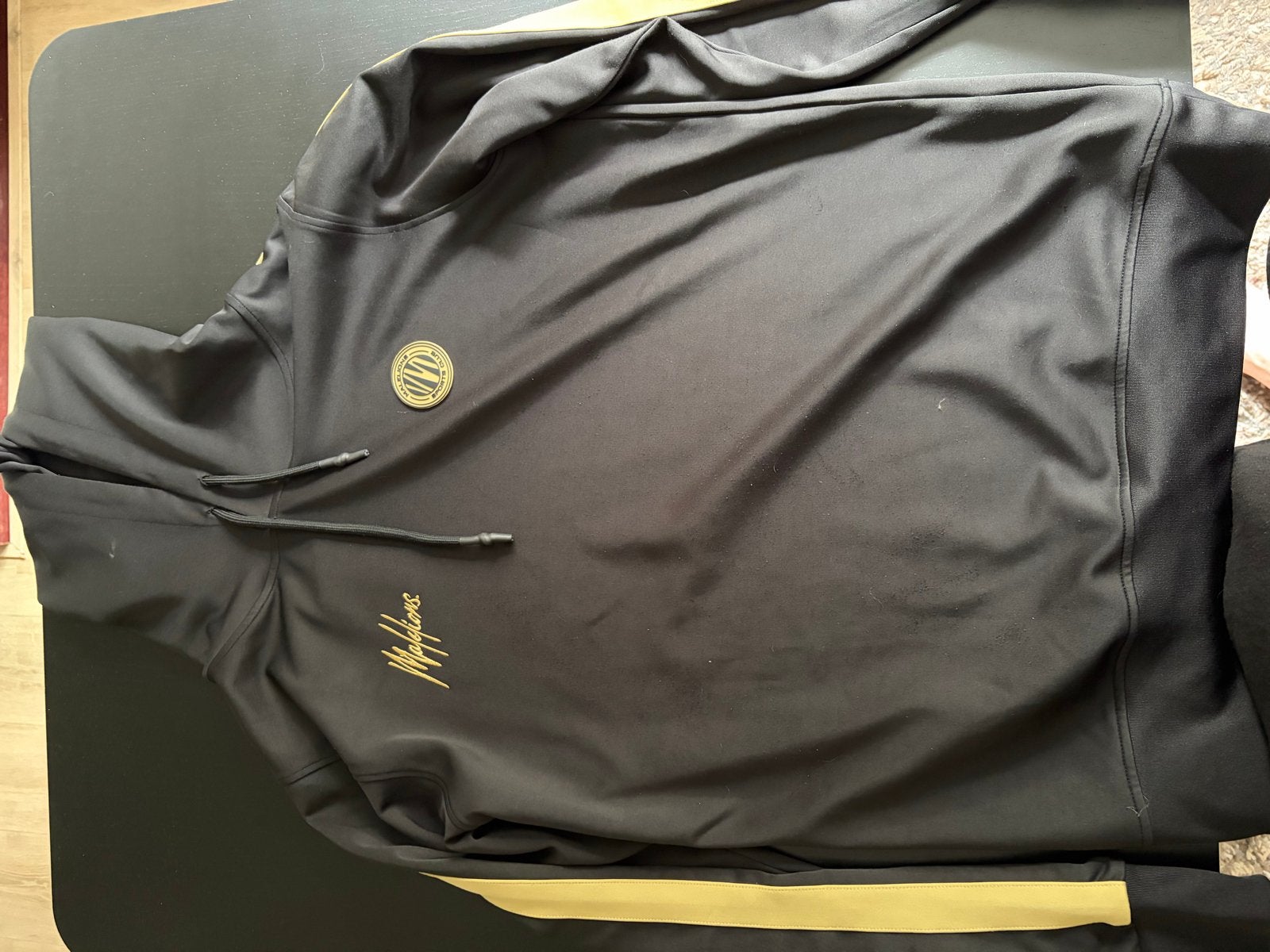 Malelions Sport Hoodie Zwart/Goud - Maat XL, Ophalen of Verzenden, Gedragen