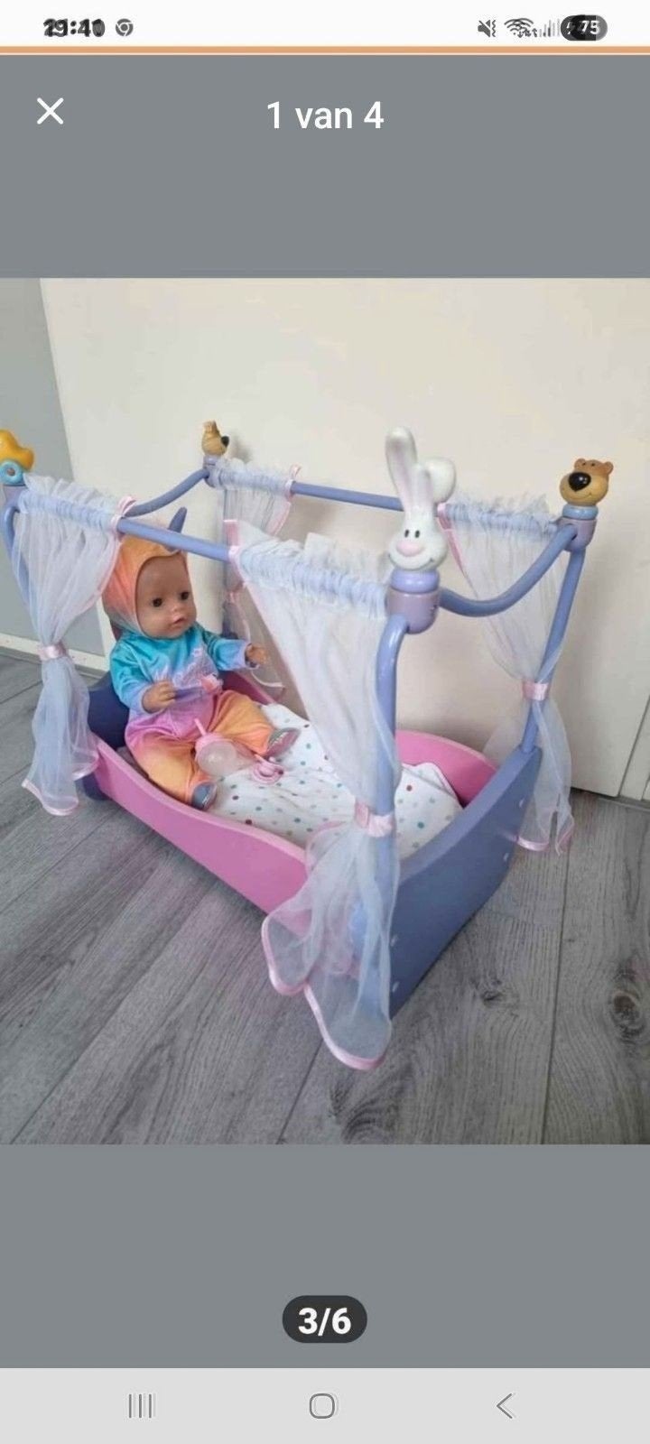 Baby Born bedje met pop en accessoires, Ophalen, Gebruikt, Babypop