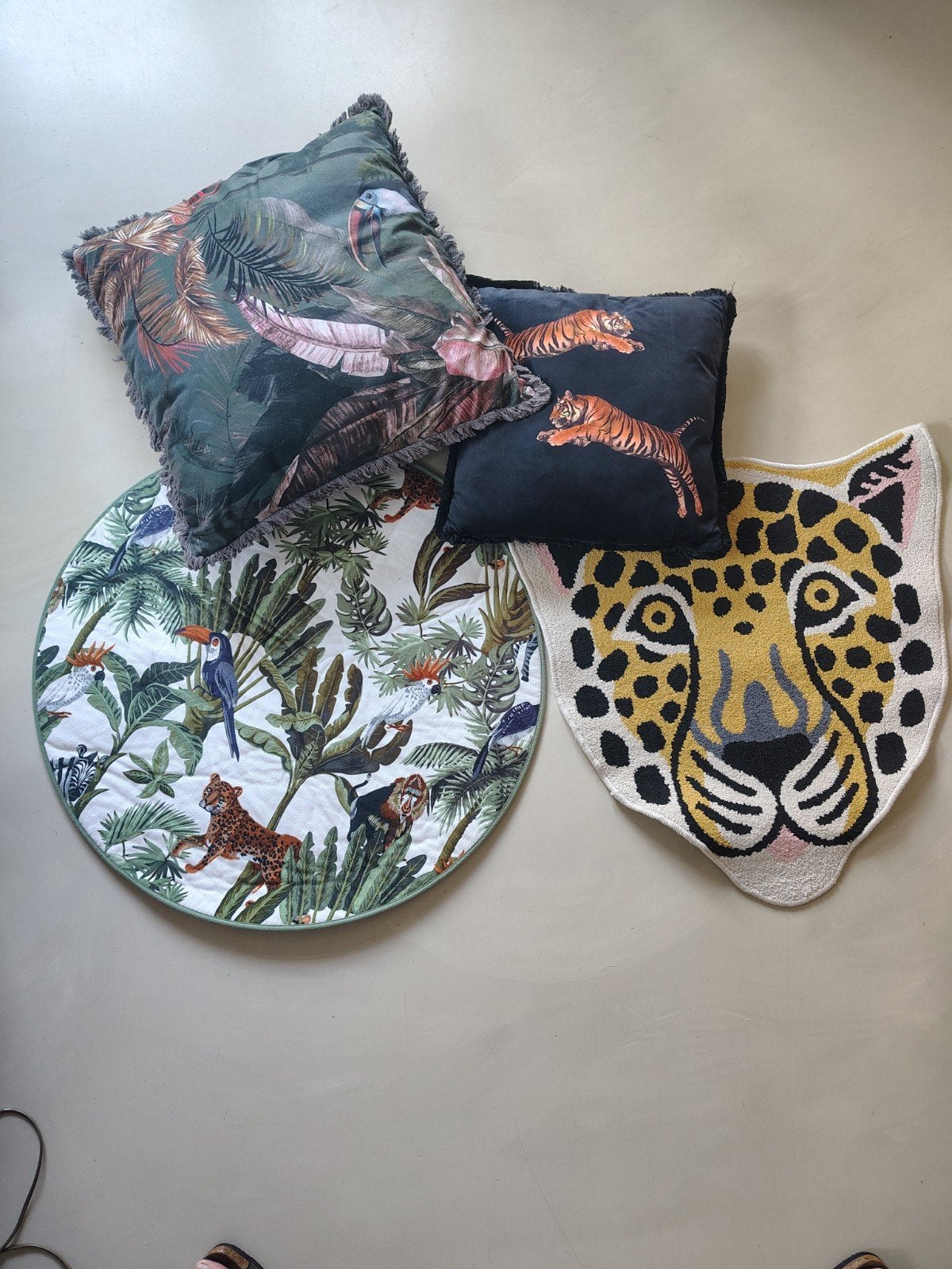 Jungle thema kleed en kussens voor kinderkamer, Ophalen of Verzenden, Zo goed als nieuw