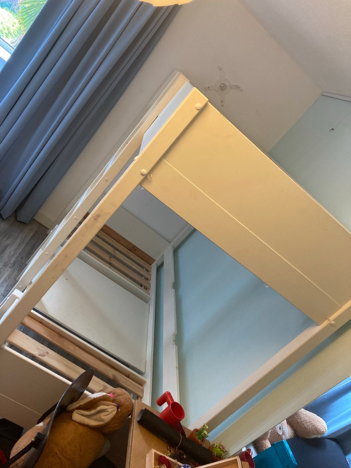 Gebruikt stapelbed met bureau- of tweede bed optie, Ophalen, Gebruikt, 90 cm, Eenpersoons