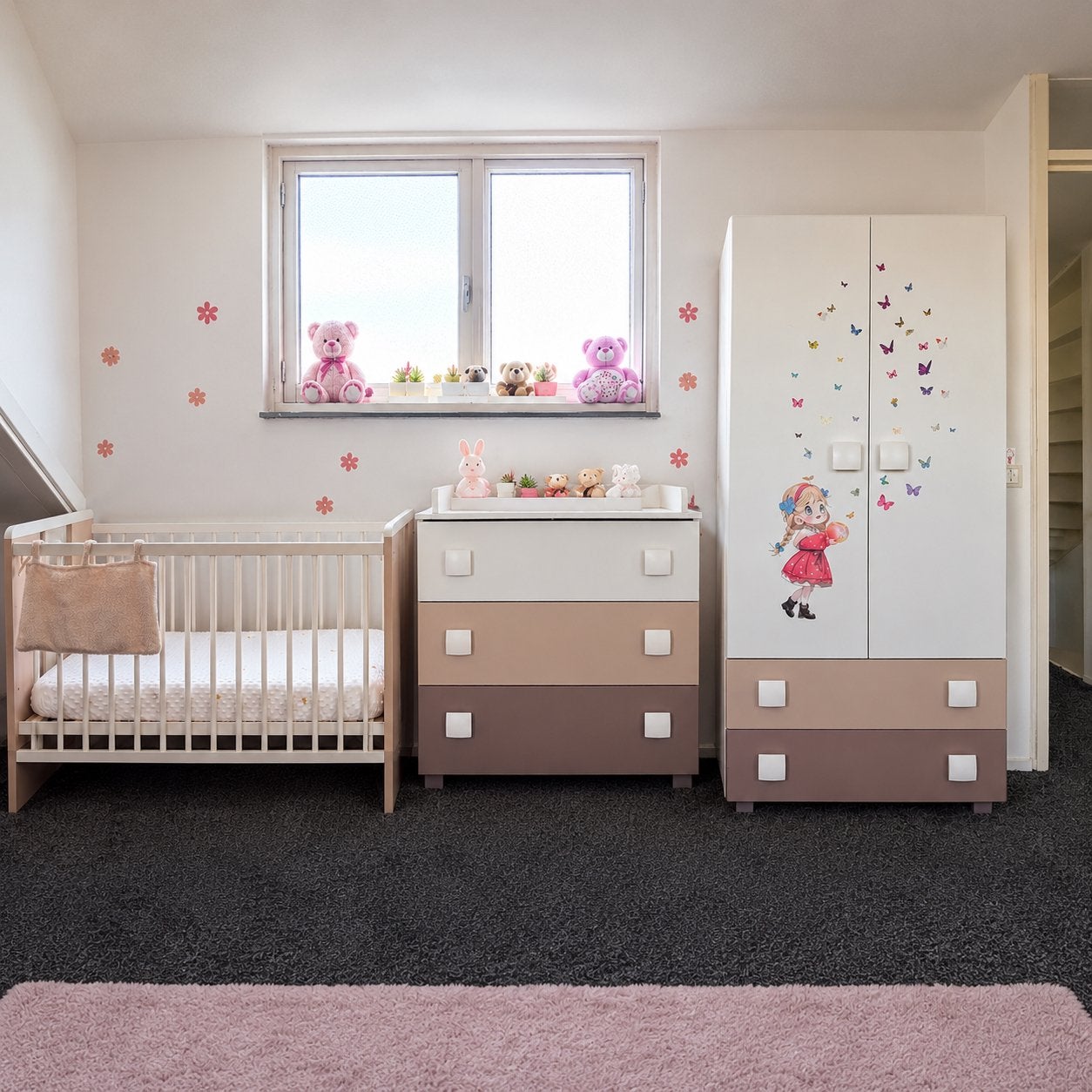 Complete Babykamer Set: Ledikant, Commode & Kledingkast, Ophalen, Gebruikt, Jongetje of Meisje