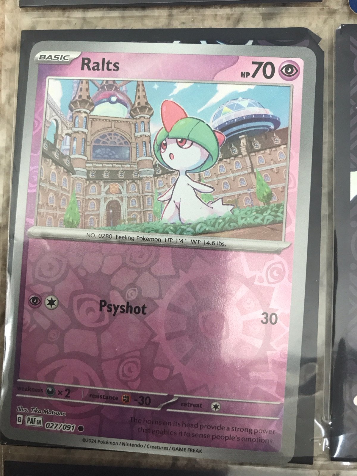 Pokémon Kaart Ralts 027/091 PAF EN - Zo goed als nieuw, Ophalen of Verzenden, Zo goed als nieuw, Losse kaart