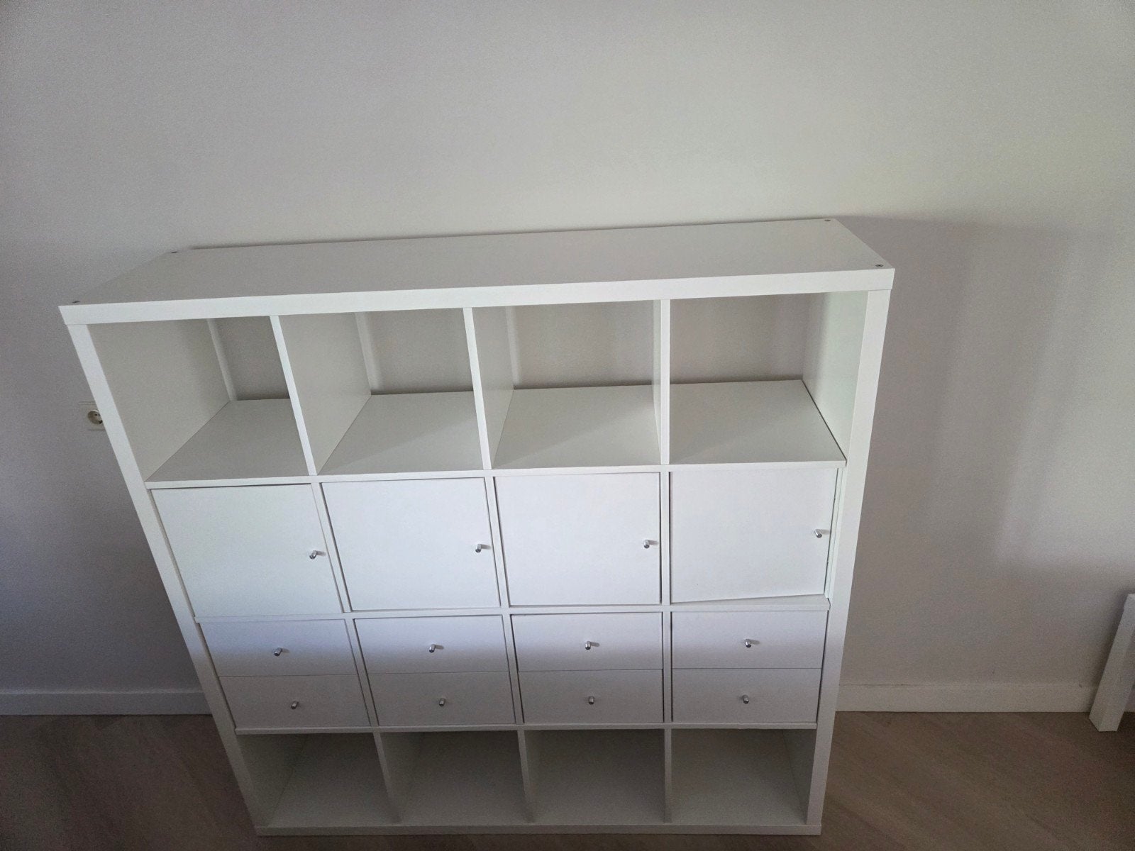 IKEA KALLAX Open kast wit 147x147 cm met inzetstukken, Ophalen, Gebruikt