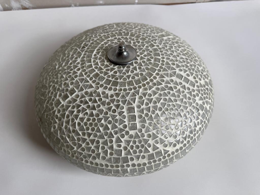 plafondlamp mozaiek transparant/wit, Ophalen, Zo goed als nieuw, Glas, Oosters
