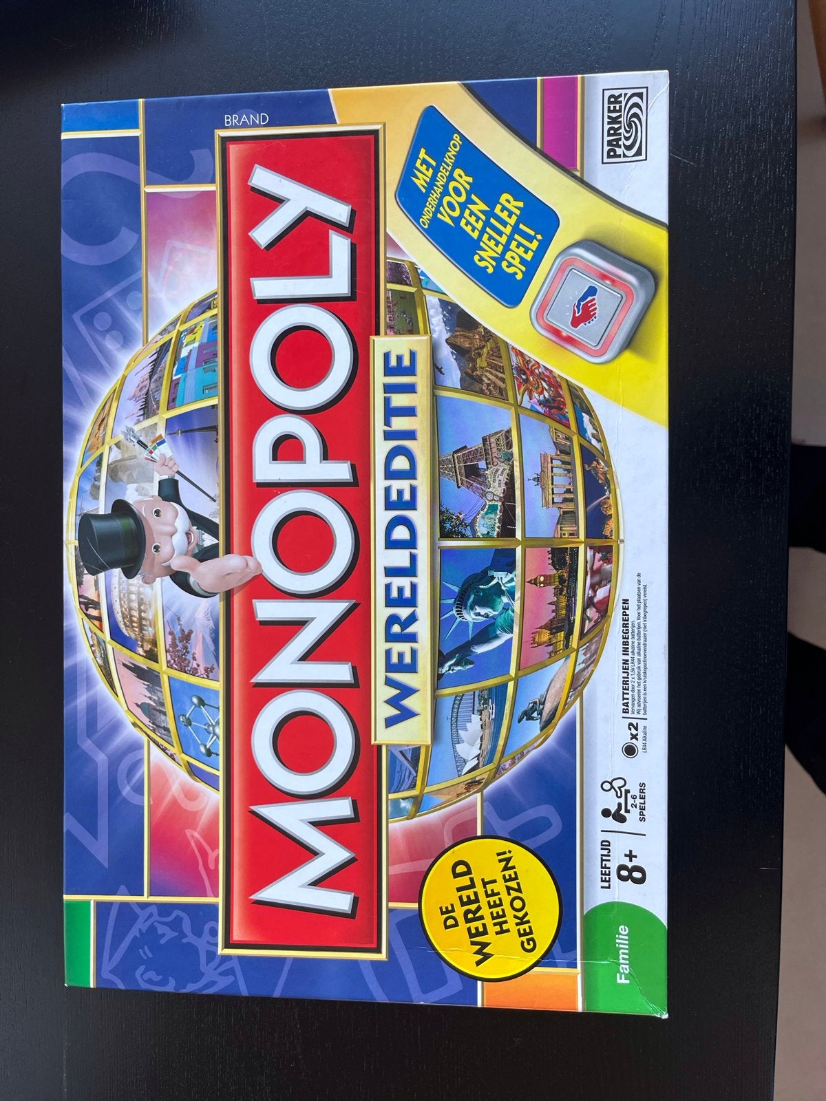 Monopoly Wereldeditie - Snel en Spannend Wereldspel!, Drie of vier spelers, Ophalen, Zo goed als nieuw