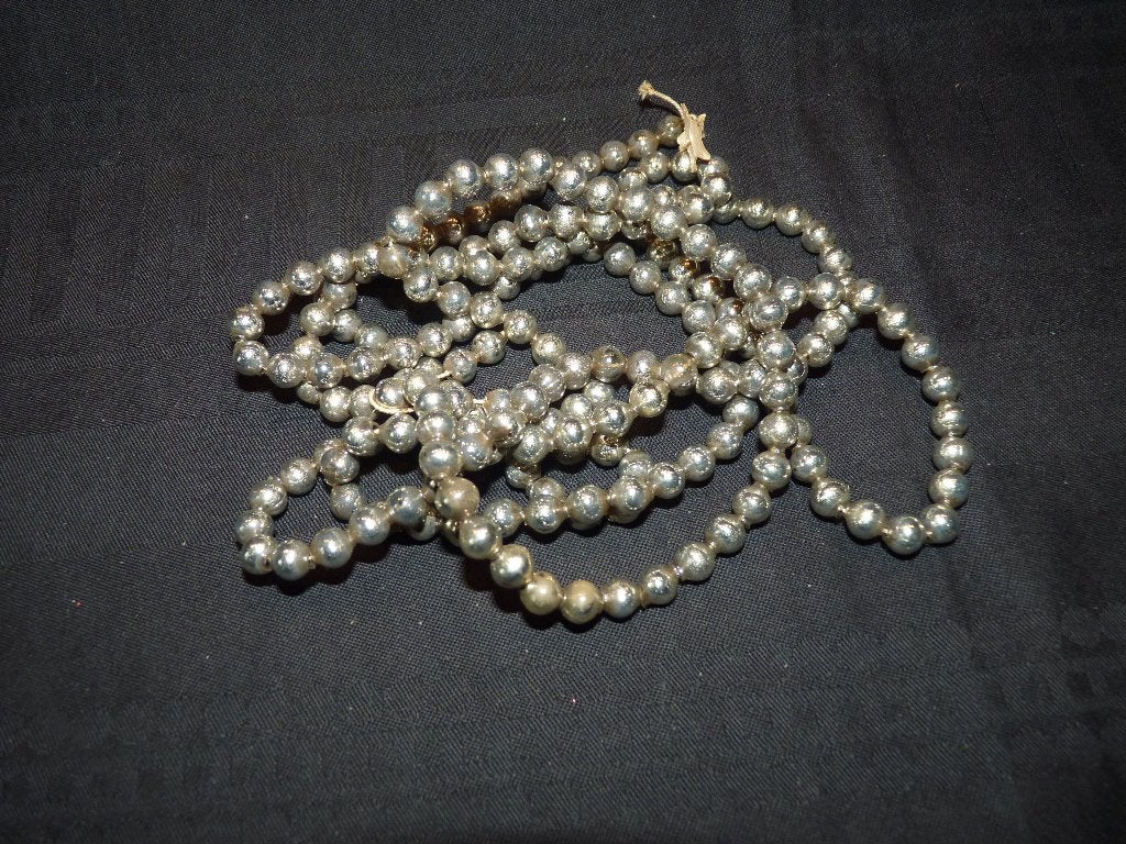 Oude antieke zilveren kralenketting 170cm glas best nog gaaf, Ophalen, Gebruikt