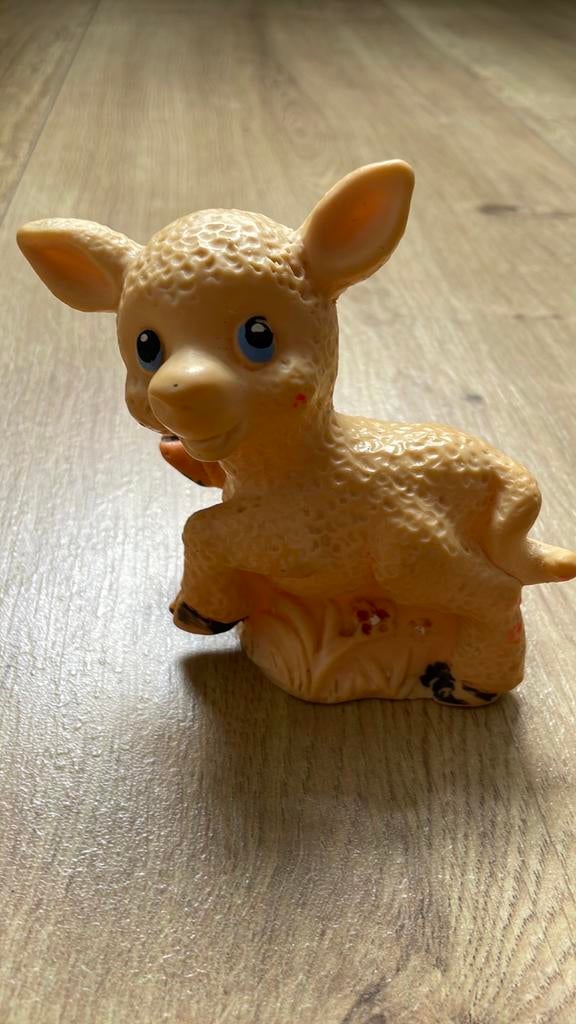 Rubber lammetje schaap vintage piepbeest piepdier pasen, Ophalen of Verzenden, Zo goed als nieuw