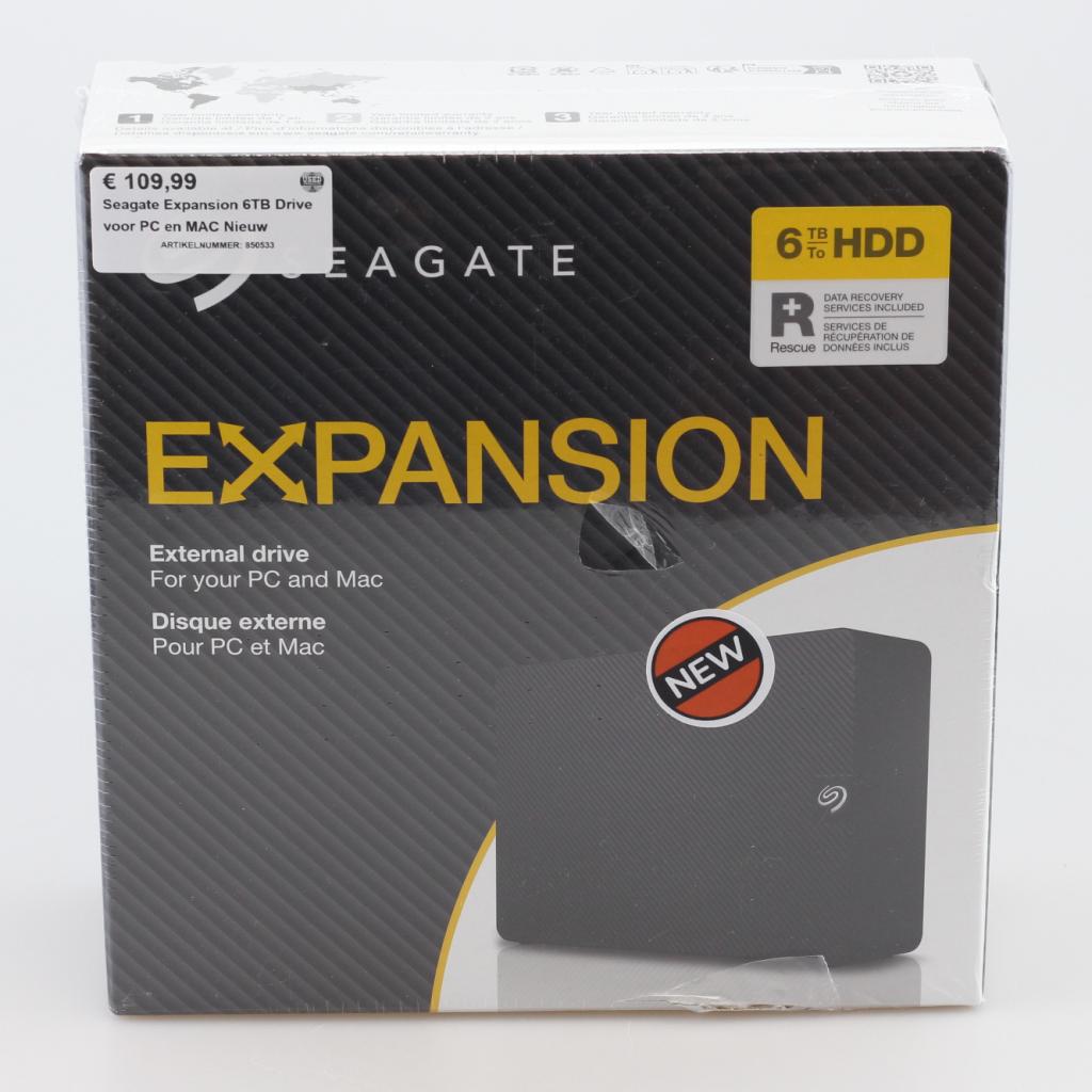 Seagate Expansion 6TB Drive voor PC en MAC Nieuw, Computers en Software, Harde schijven, Nieuw