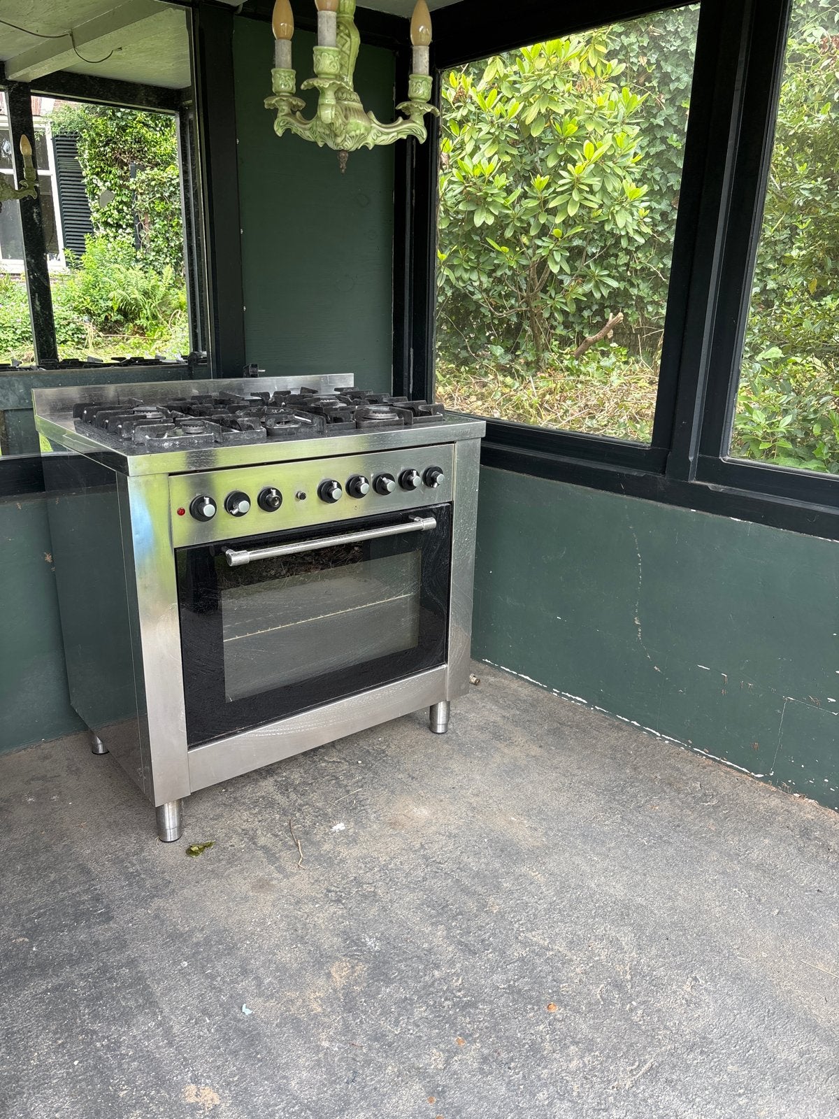 RVS Gasfornuis met Oven - 5 Pits, Witgoed en Apparatuur, Ophalen, Gebruikt, 60 cm of meer, Gas