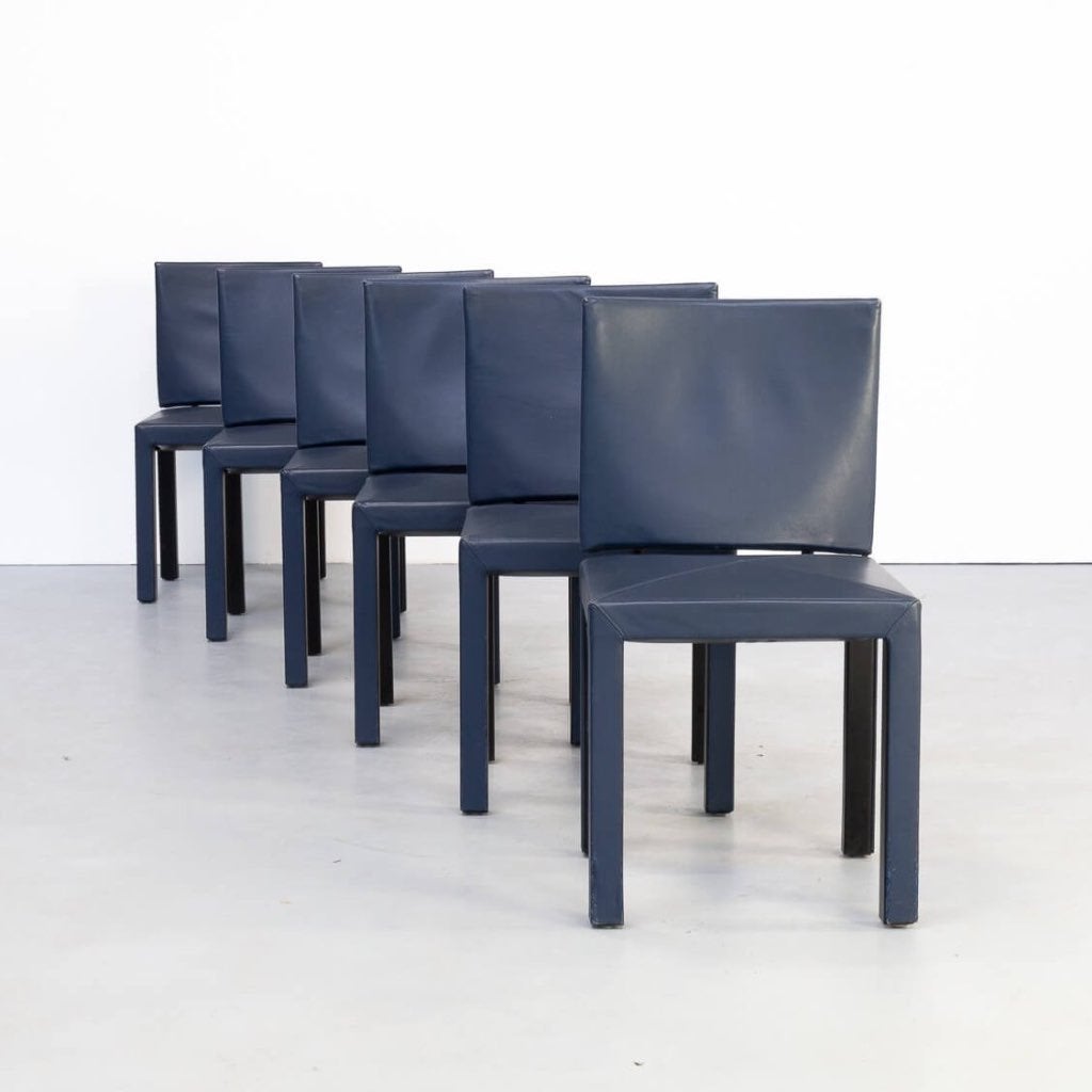 Set 6 eetkamerstoelen | Arcadia | B&B Italia | Paolo Piva, Ophalen, Gebruikt, Zwart, Vijf, Zes of meer stoelen