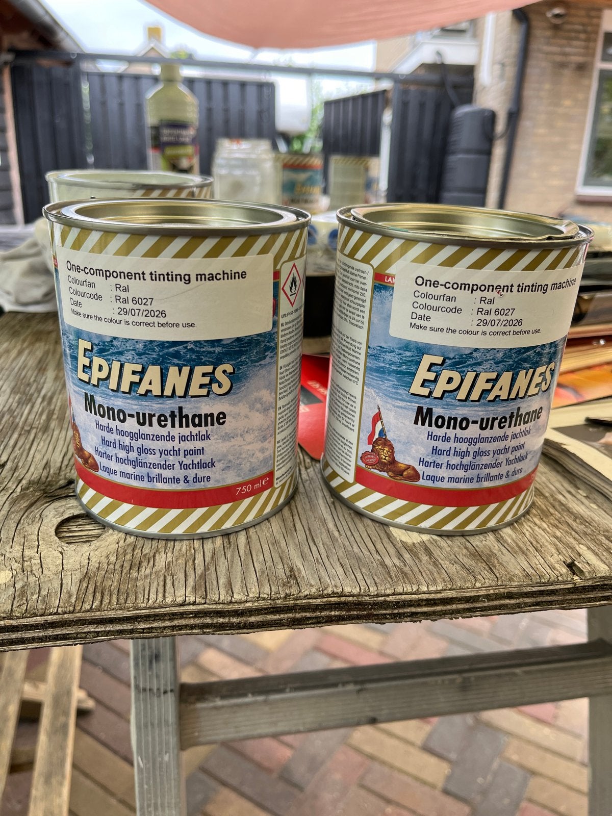 Epifanes Mono-urethane jachtlak RAL 6027 (2x 750ml), Nieuw, Ophalen of Verzenden, Lak, Minder dan 5 liter