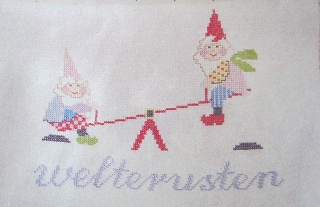 Borduurpatroon  Kabouters op de Wip Welterusten 8145, Verzenden, Nieuw, Handborduren, Patroon