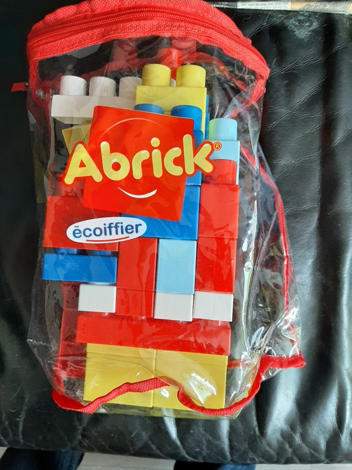 Abrick plastic bouwblokken in handige draagtas, Ophalen of Verzenden, Gebruikt, Abrick