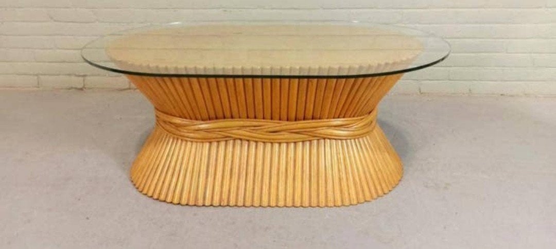 Vintage McGuire korenschoof salontafel, Ophalen, Tweedehands, Tweedehands, Tweedehands