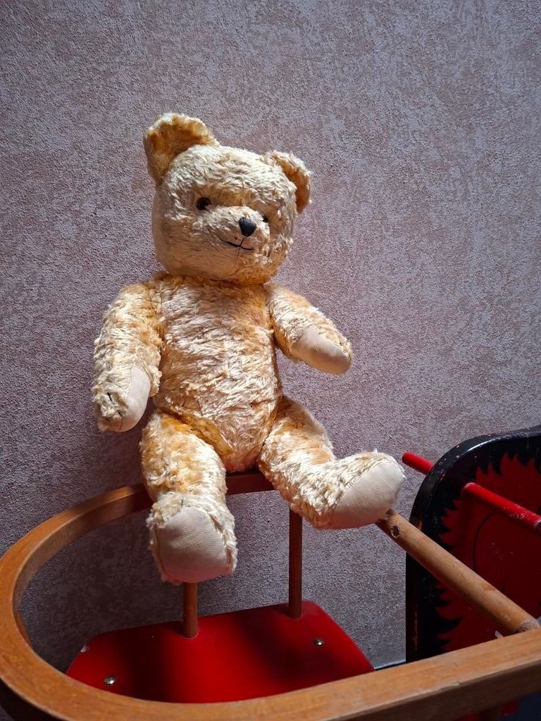Oude beer jaren 50, Verzamelen, Beren en Cherished Teddies, Ophalen of Verzenden, Gebruikt, Stoffen beer, Steiff