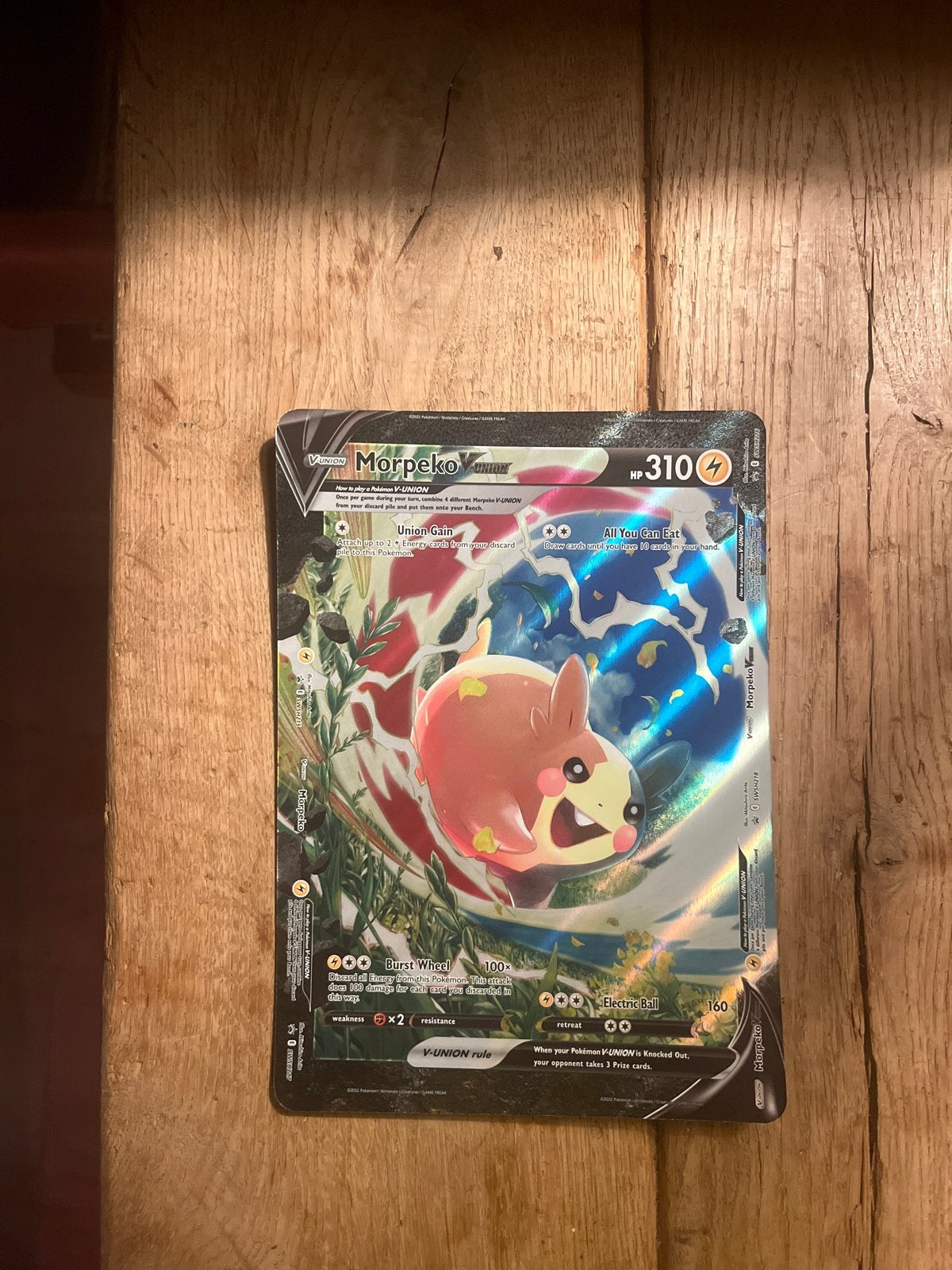 Morpeko V-UNION Pokémon groote kaart  (groot formaat), Ophalen of Verzenden, Gebruikt, Losse kaart