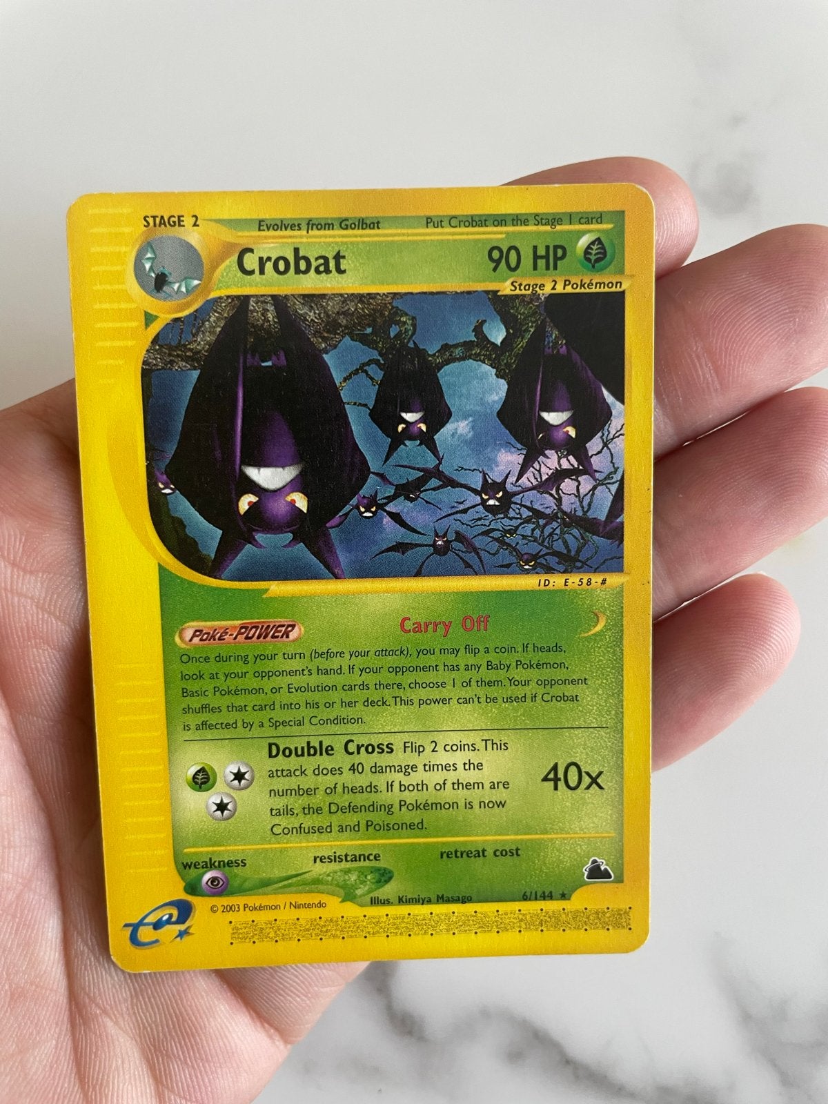 Crobat 6 Pokémon Kaart - Skyridge Set (2003), Ophalen of Verzenden, Gebruikt, Losse kaart