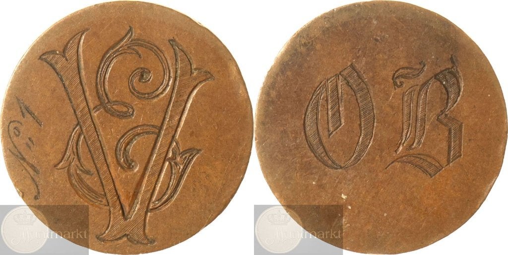 Brits-West-Indië - Historiepenning z.j. (19e eeuw) 'Liefde', Postzegels en Munten, Penningen en Medailles, Ophalen of Verzenden