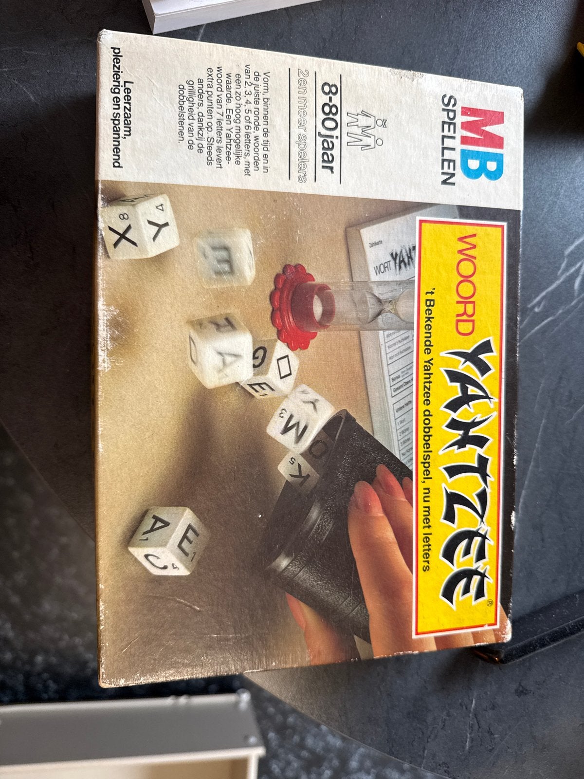 MB Spellen Woord Yahtzee - Het bekende dobbelspel, Drie of vier spelers, Ophalen of Verzenden, Gebruikt