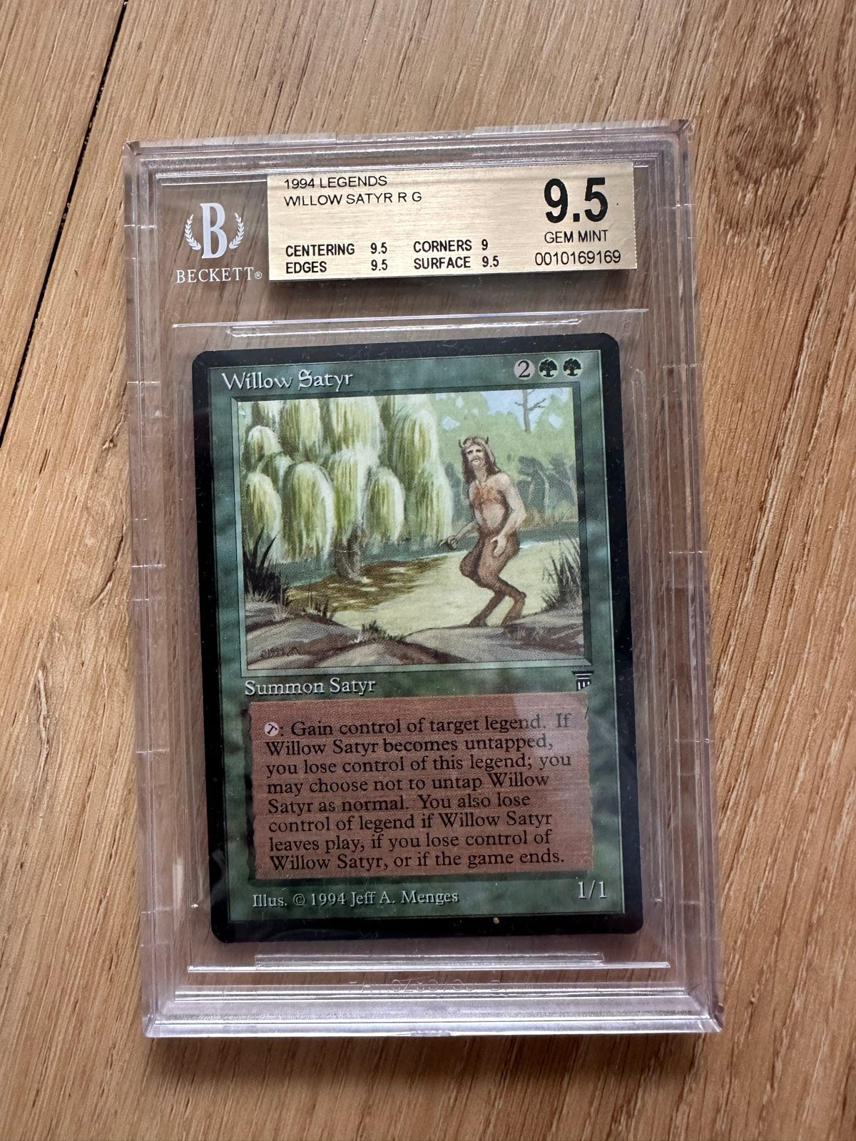 Magic: The Gathering - Willow Satyr (BGS 9.5 Gem Mint), Ophalen of Verzenden, Zo goed als nieuw, Losse kaart