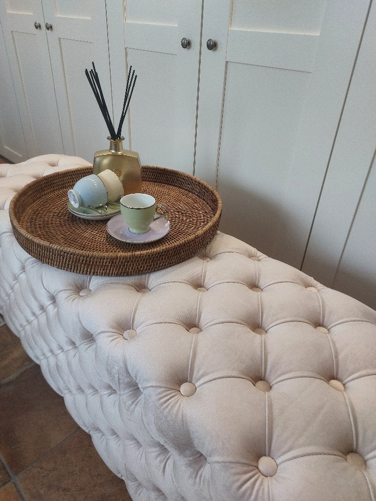 Poef/hocker, Huis en Inrichting, Ophalen, 50 tot 75 cm, 125 cm of meer, Zo goed als nieuw