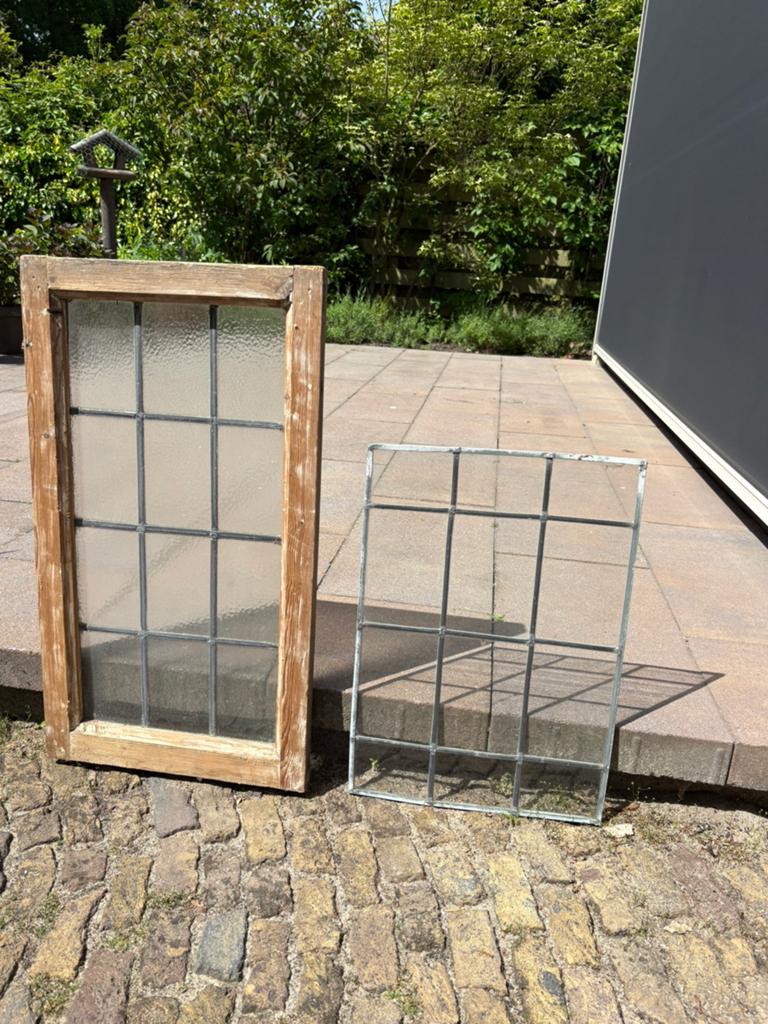 glas-in-lood 5x, Gevelraam of Ruit, Gebruikt, Ophalen of Verzenden, Minder dan 80 cm