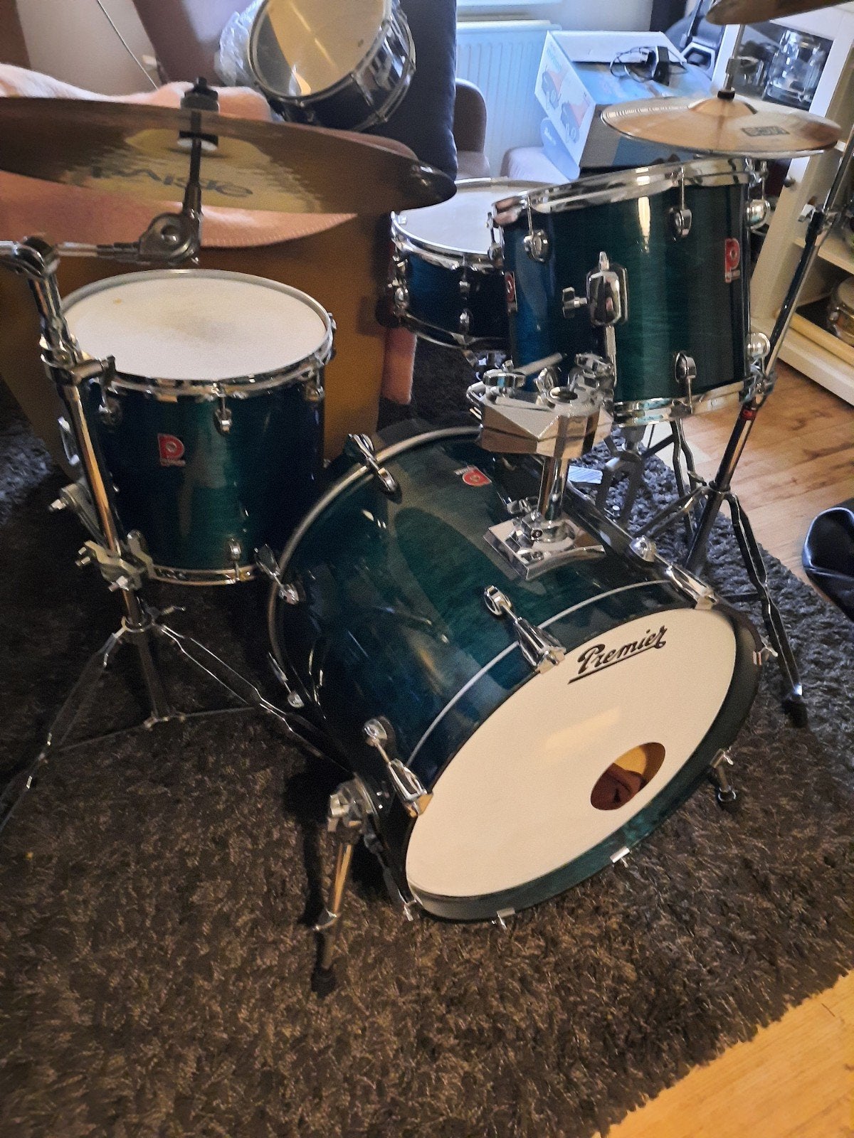 Premier xpk turquoise. zildian ZXT Titanium 14" HH +20" ride, Ophalen of Verzenden, Gebruikt, Premier