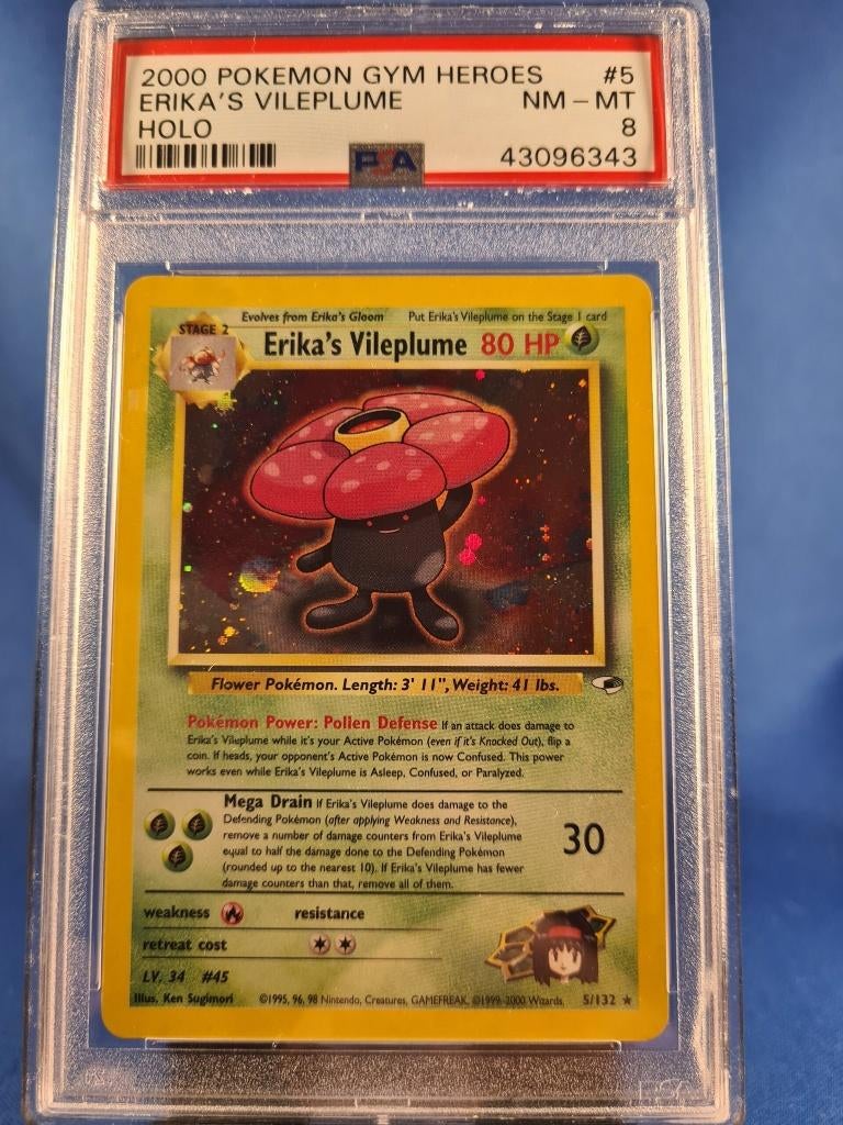 Erika's Vileplume 5/132 - Gym Heroes (PSA 8), Verzenden, Gebruikt