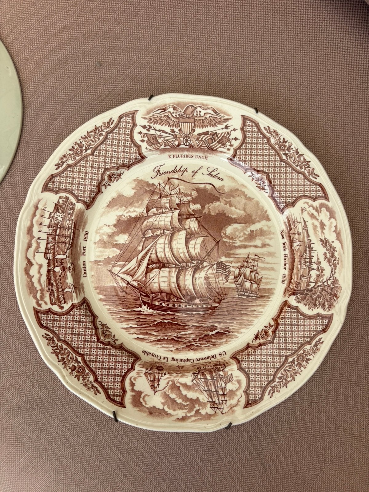 Antiek decoratief bord 'Friendship of Salem' 1830, Ophalen of Verzenden