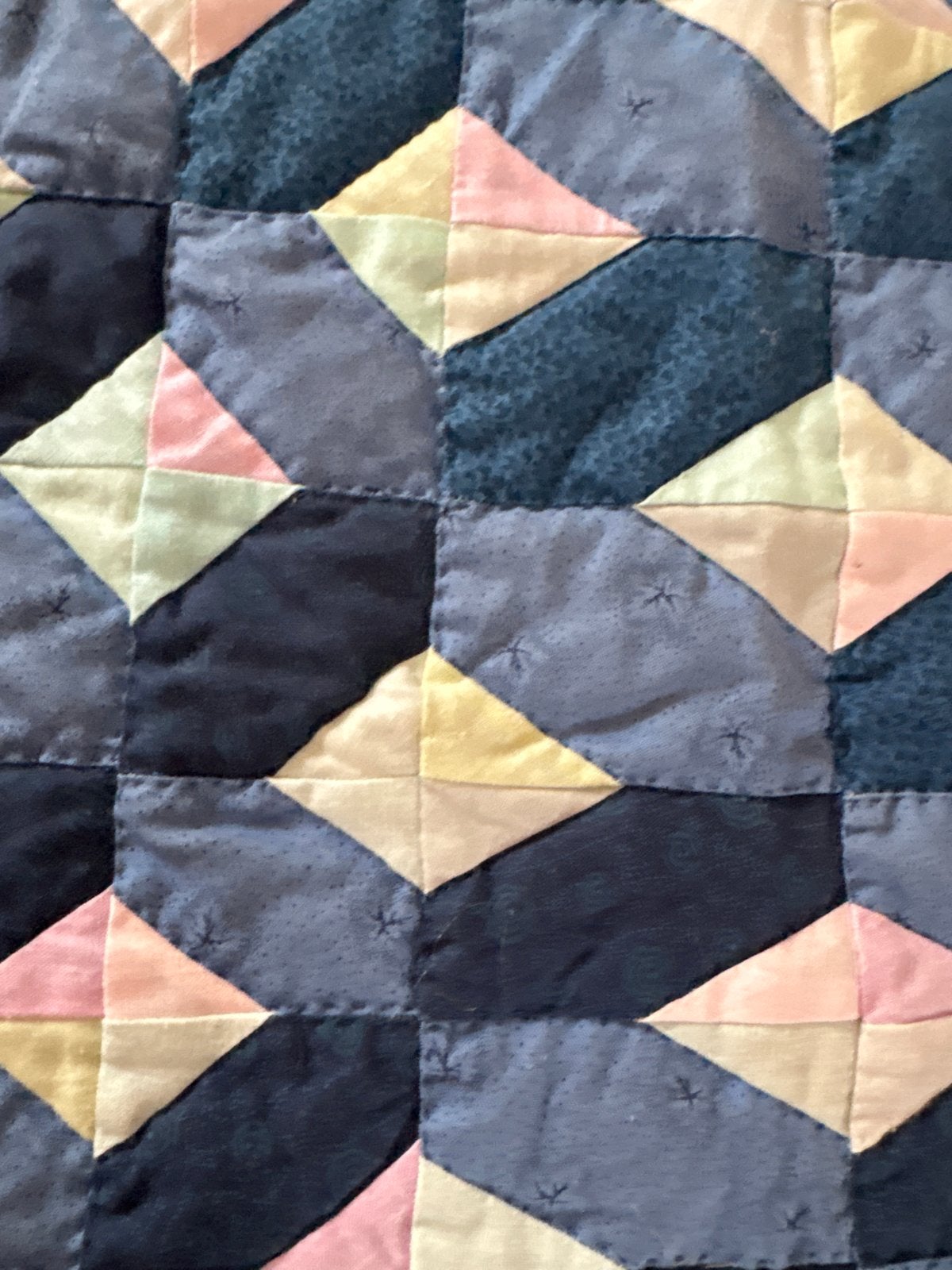 Handgemaakte Quilt met Optisch Illusie Patroon, Ophalen of Verzenden