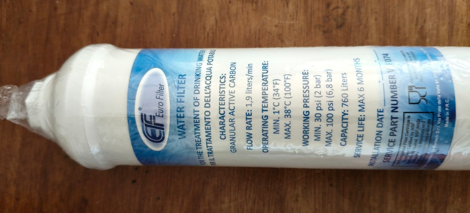 Nieuwe Euro Filter Waterfilter - Ongeopend, Ophalen of Verzenden, Nieuw